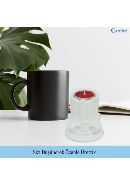 Mumluk Şamdan 3 Adet Tealight Uyumlu Tarihi Sütun Model
