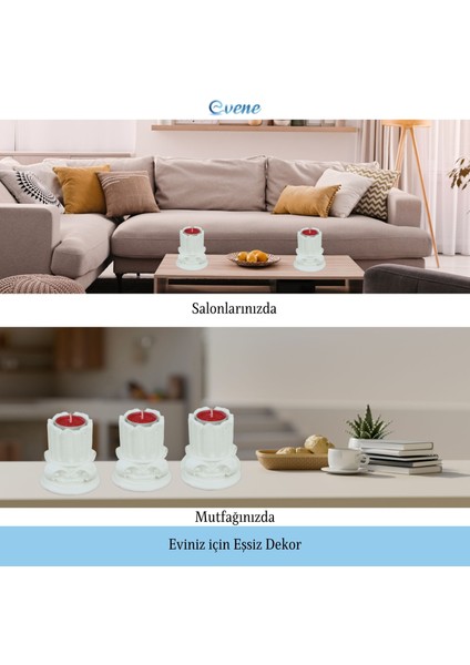Mumluk Şamdan 3 Adet Tealight Uyumlu Tarihi Sütun Model