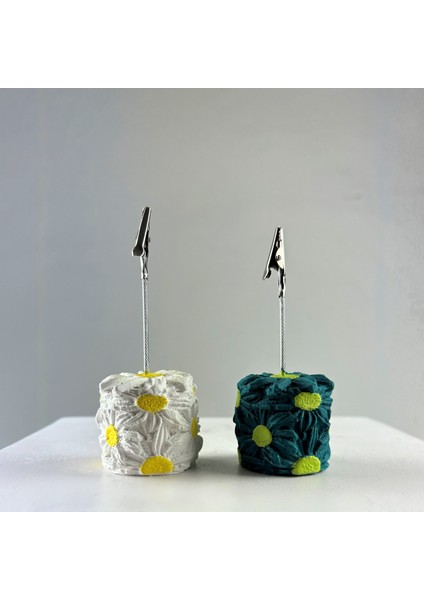 Beyaz Koyu Yeşil Papatya 2'li Not Tutucu Set fiyatları