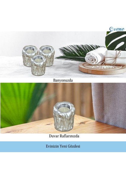 Mumluk Şamdan 3 Adet Tealight Uyumlu Üçlü Orta Erimiş Mum Model fırsatları