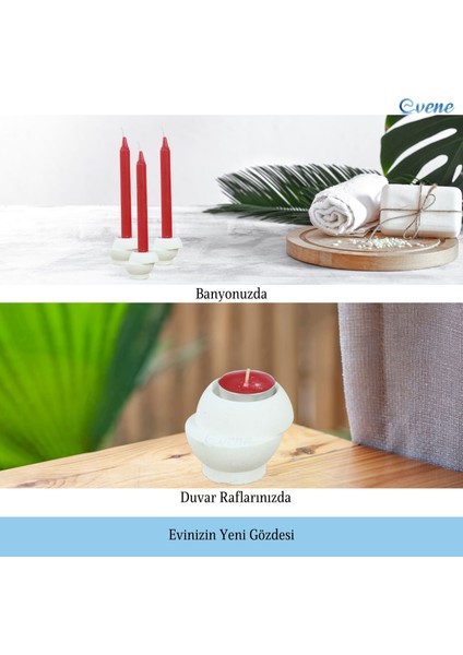 Mumluk Şamdan Tealight ve Ince Mum Uyumlu Kesik Model