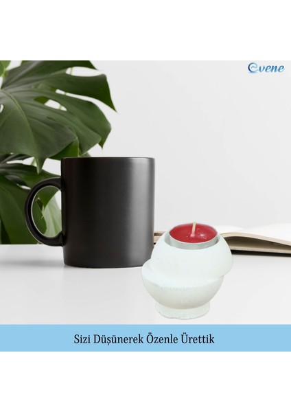 Mumluk Şamdan Tealight ve Ince Mum Uyumlu Kesik Model