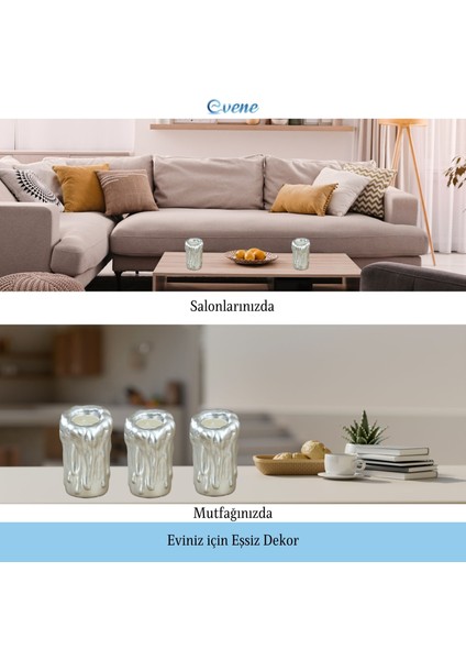Mumluk Şamdan 3 Adet Tealight Uyumlu Üçlü Büyük Erimiş Mum Model modelleri