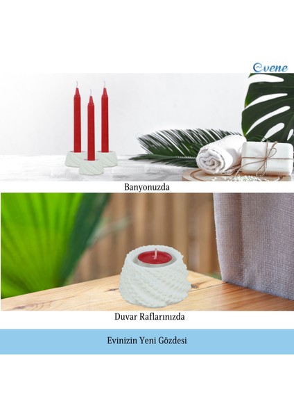Mumluk Şamdan 3 Adet Tealight ve Ince Mum Uyumlu Ejderha Yumurtası Model