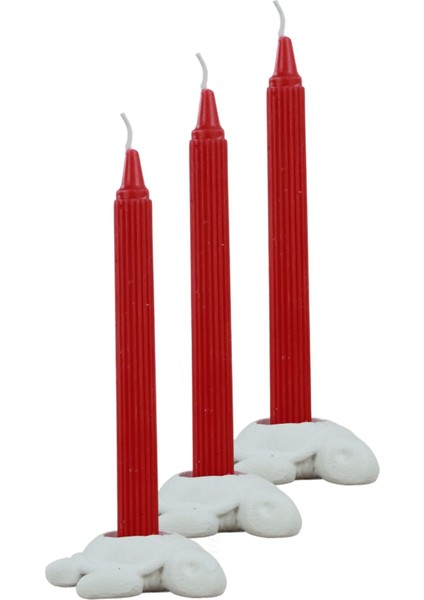 Mumluk Şamdan 3 Adet Tealight ve Ince Mum Uyumlu Kaplumbağa Model