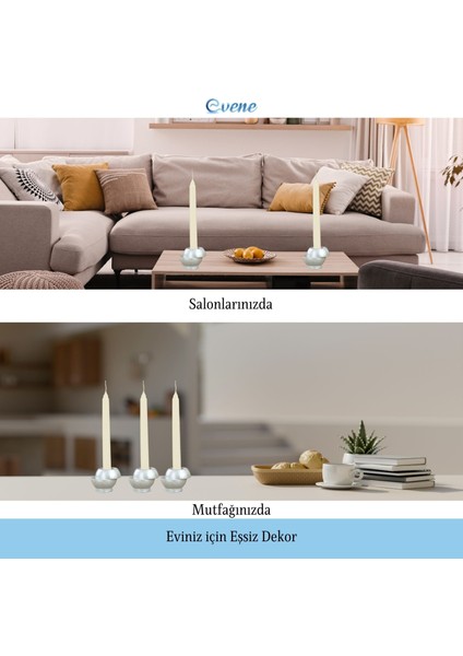 Mumluk Şamdan Tealight ve Ince Mum Uyumlu Kesik Model