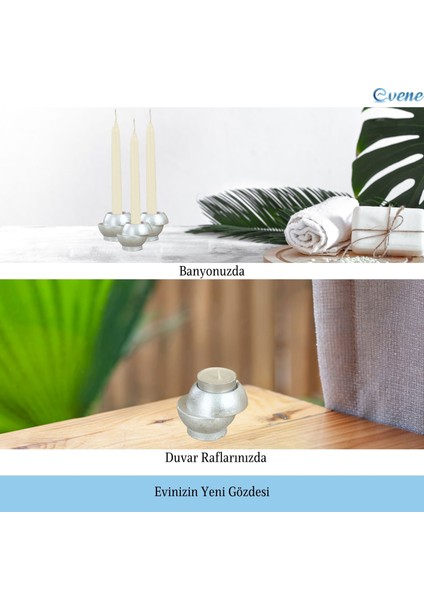 Mumluk Şamdan Tealight ve Ince Mum Uyumlu Kesik Model
