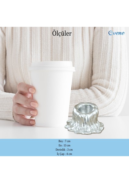 Mumluk Şamdan 3 Adet Tealight Uyumlu Üçlü Küçük Erimiş Mum Model