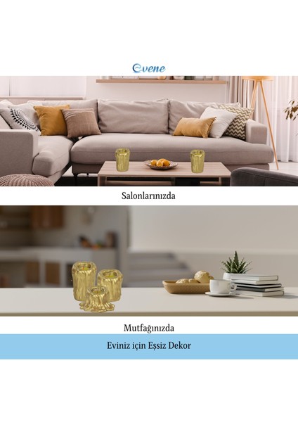Mumluk Şamdan 3 Adet Tealight Uyumlu Üçlü Tüm Boylar Erimiş Mum Model fırsatları