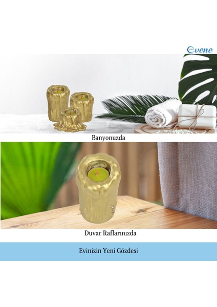 Mumluk Şamdan 3 Adet Tealight Uyumlu Üçlü Tüm Boylar Erimiş Mum Model indirimleri