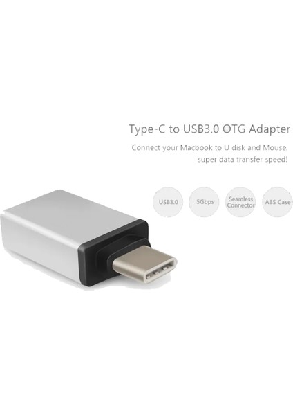 Type C To USB 3.0 Otg Çevirici Veri Aktarım Macbook USB Flash Dönüştürücü Adaptör