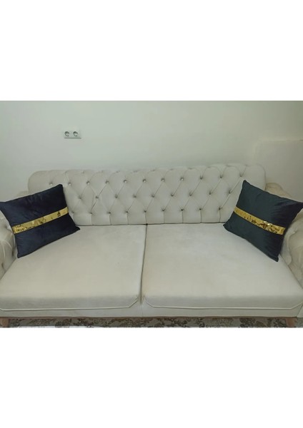 2'li Lüx Dekoratif Siyah Kırlent Kılıfı modelleri