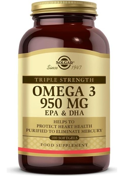 Omega-3 950 mg 100 Soft Gel - Kapsül
