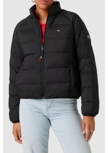 Siyah Kadın Kaz Tüyü Mont