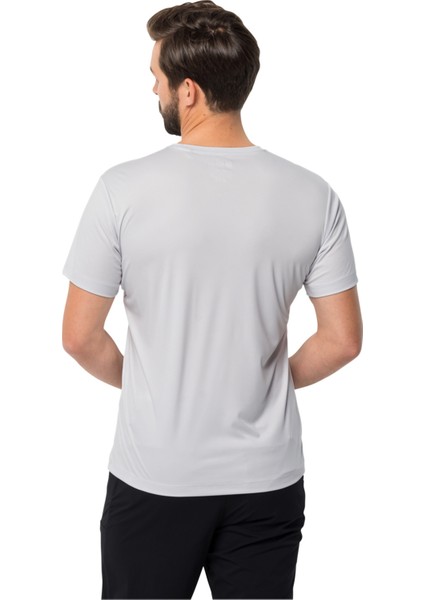 Jack Wolfskin Bisiklet Yaka Koyu Beyaz Erkek T-Shirt 1807183_5095 Peak Graphic T M