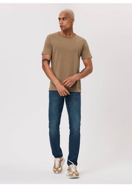 Bisiklet Yaka Koyu Bej Erkek T-Shirt 232 Lcm 242061 Gael K.bej