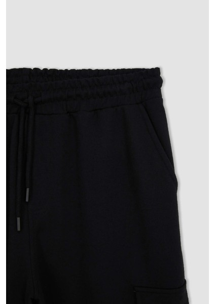 Regular Fit Cepli Basic Kapri Şort T4693AZ23SM