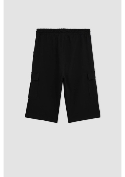 Regular Fit Cepli Basic Kapri Şort T4693AZ23SM