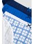 Mavi Çiçekli Kareli 3lü Soft Pointel Slip Külot 5