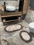 2 'li Leoar Desen Oval Banyo Paspası - Kahverengi Ebat (60X100 - 60X50) 3