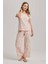 23627 Kadın Kısa Kollu Pijama Takımı-Pembe 2