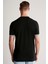 Nakış Logolu Pike Örgü Siyah Bisiklet Yaka T-Shirt 5