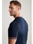 Nakış Logolu Pike Örgü Lacivert Bisiklet Yaka T-Shirt 4