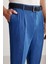 Saf Keten Indigo Pantolon 5