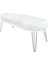 Şila Bench Beyaz Peluş - Silver Ayaklı 90 Cm 2