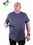 Erkek Büyük Beden Likralı Basic Sıfır Yaka Tişört 11160 Fume 2