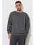 AC&Co / Altınyıldız Classics Erkek Antrasit-melanj Oversize Bol Kesim Bisiklet Yaka Düz Sweatshirt 1