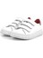 Hakiki Deri Beyaz Kırmızı Cırtlı Çocuk Günlük Spor Okul Ayakkabı 3