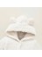 Kışlık Tatlı Kapşonlu Bebek Peluş Welsoft Tulum Beyaz 2