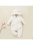 Kışlık Tatlı Kapşonlu Bebek Peluş Welsoft Tulum Beyaz 4