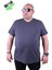 Erkek Büyük Beden Likralı Basic V Yaka Tişört 11170 Fume 2