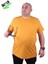 Erkek Büyük Beden Likralı Basic Sıfır Yaka Tişört 11160 Hardal 2