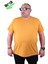 Erkek Büyük Beden Likralı Basic V Yaka Tişört 11170 Hardal 2