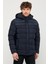 Erkek Kapüşonlu Lacivert Su ve Rüzgar Geçirmez Regular Şişme Kaban&mont 1