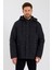 Erkek Siyah Çıkarılabilir Kapüşonlu Iç Cepli Içi Kürkü Yıkanabilir Kapütone Mont&kaban 1