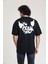 Siyah Baskılı Oversize T-Shirt 4