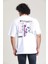 Beyaz Baskılı Oversize T-Shirt 1