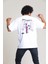 Beyaz Baskılı Oversize T-Shirt 2