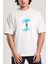 Krem Rengi Baskılı Oversize T-Shirt 2