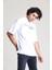Beyaz Baskılı Oversize T-Shirt 3
