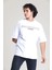 Beyaz Baskılı Oversize T-Shirt 5