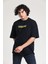 EM Brothers Siyah Baskılı Oversize T-Shirt 2