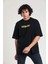 Siyah Baskılı Oversize T-Shirt 3