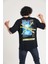 Siyah Baskılı Oversize T-Shirt 5