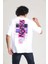 Beyaz Baskılı Oversize T-Shirt 5