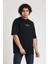 EM Brothers Siyah Baskılı Oversize T-Shirt 3